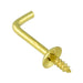 Shoulder Hook 3/4" x .091" Wire DIA x 1 1/8" O/A Length, 1/4" Thread LGTH Solid Brass Plain by Spaenaur Inc.