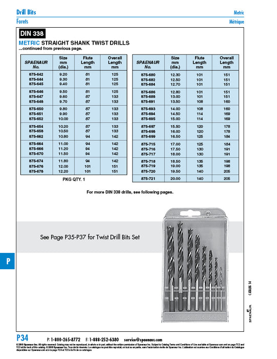 Straight Shank Jobbers' Drill 18.5mm High Speed Steel DIN 338RN/HSS 18.50