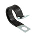 Double Tube Clamps - Closed Type (PVC Insulated) 1/2" Tube DIAs., .906" C to C Steel Zinc with Clear Chromate Black Vinyl Cushion by Spaenaur Inc.