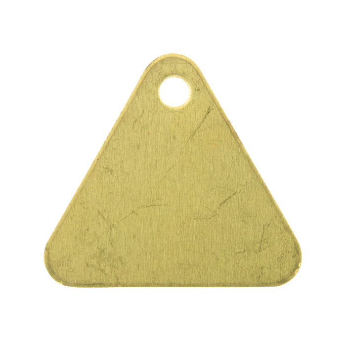Triangular Blank Tag (One 1/8" Hole) 1-3/8" x 1-3/8" x .032" THK Brass Plain by Spaenaur Inc.