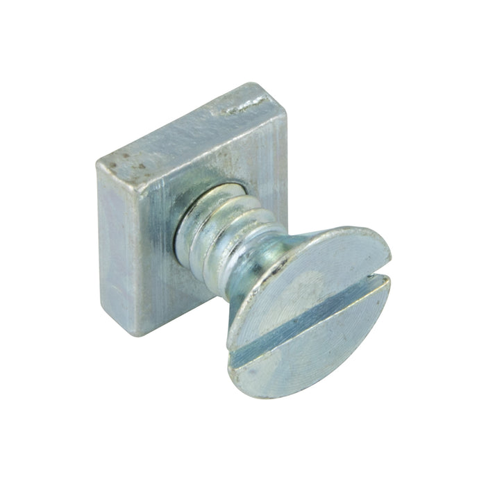 Stove Bolt Flat Slot Head & Square Nut (797 + N-28) 100/Pk 3/16"(10-24) x 1/2" Steel Zinc Plated