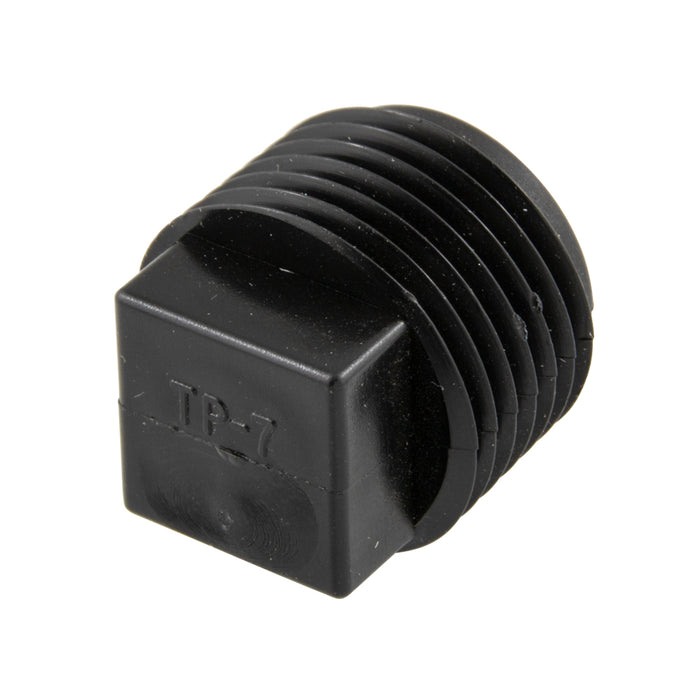 Threaded Pipe Plug - Square Plug 3/8" - 18 NPT High Density Polyethylene Colour Black by Spaenaur Inc.