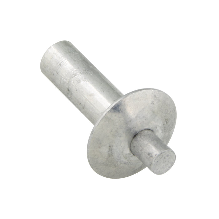 Drive Rivet Brazier Head, 1/4" DIA x 13/32" L x 1/4" Nom Grip Aluminum W/Aluminum Pin Plain