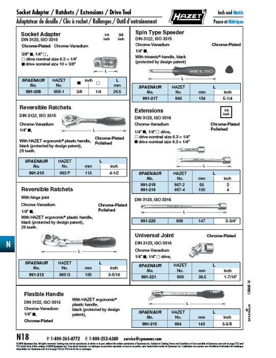 Clé à cliquet réversible pour entraînement 1/4", 1/4" chrome vanadium chromé poli, poignée en plastique noir